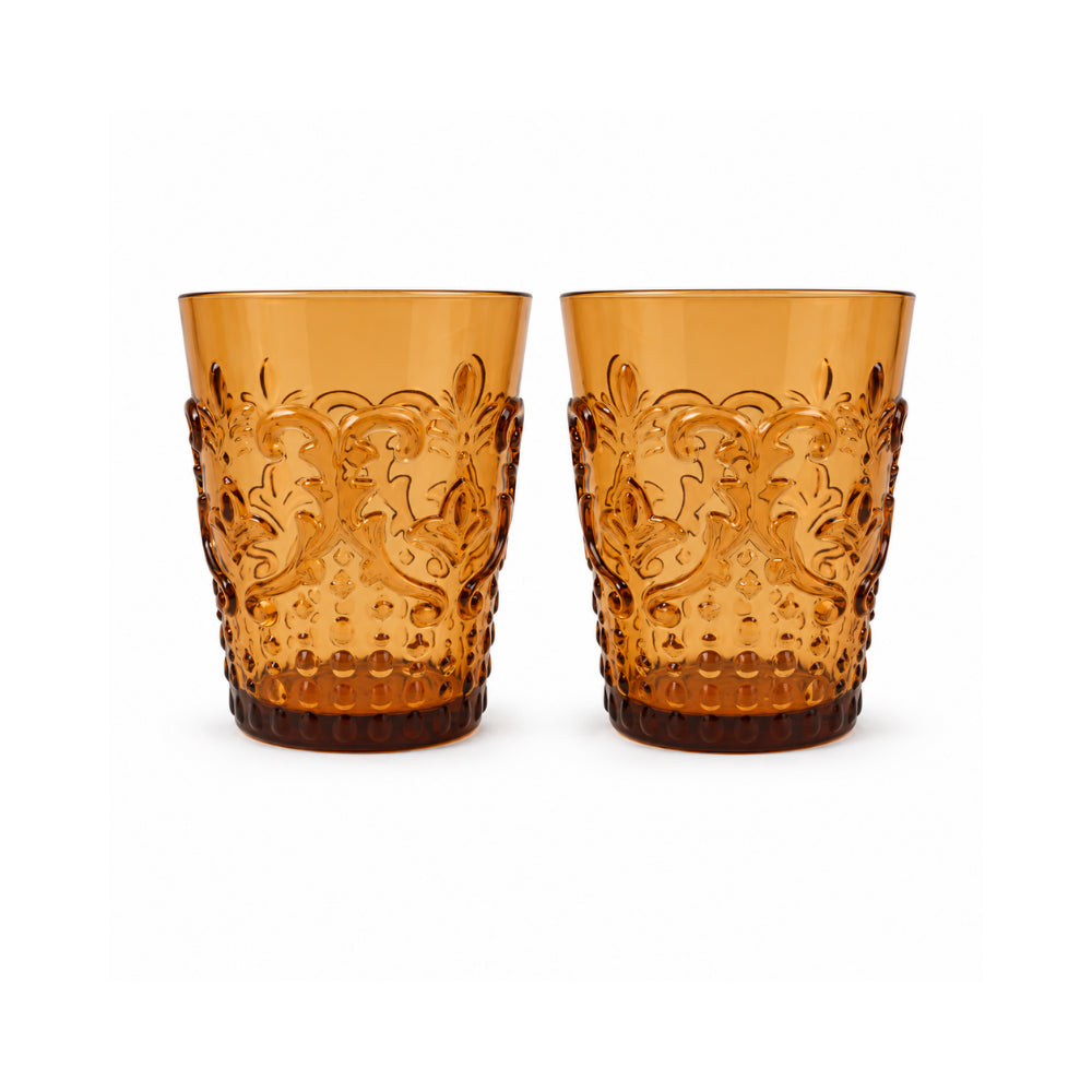 K&Co. Lagoon Series Acrylic Tumbler Short 2 Pack - AMBER