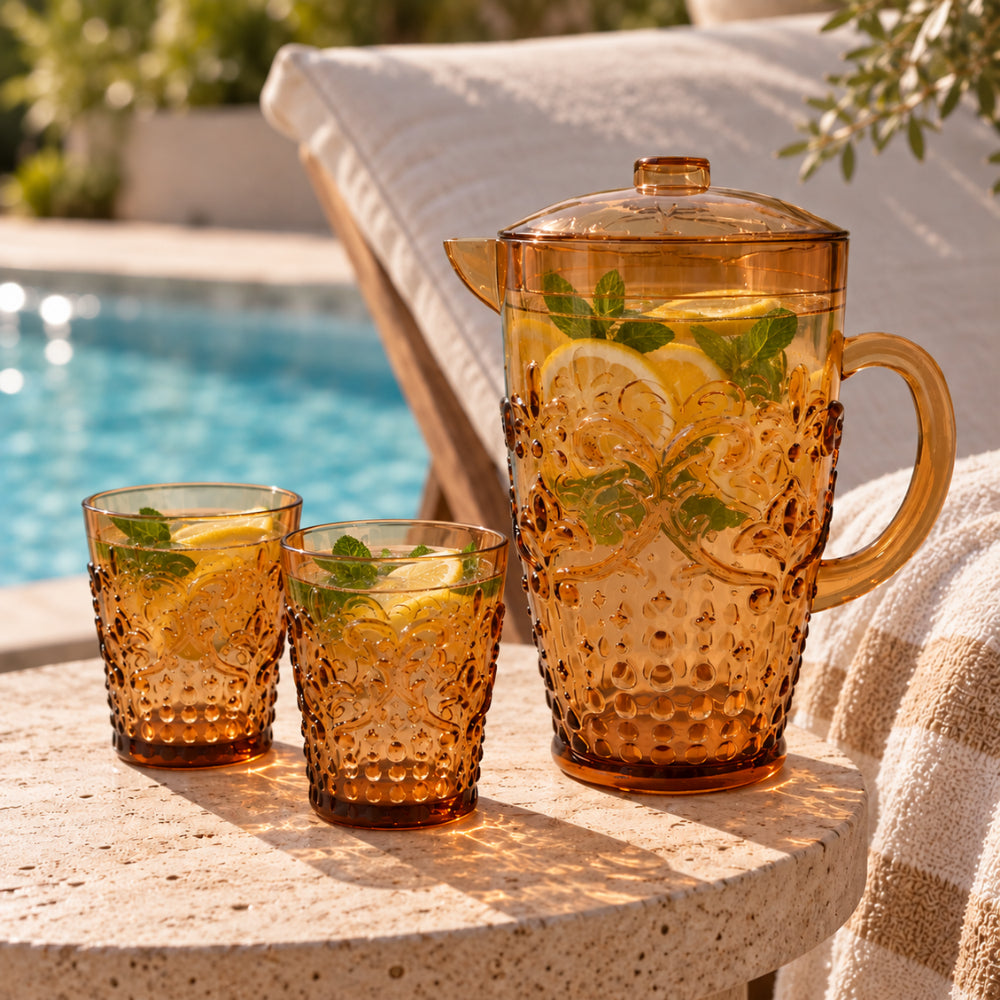 K&Co. Lagoon Series Acrylic Tumbler Short 2 Pack - AMBER