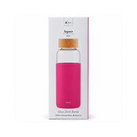 K&Co. Lagoon Series Glass & Silicone Drink Bottle - FUCHSIA