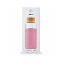 K&Co. Lagoon Series Glass & Silicone Drink Bottle - PINK