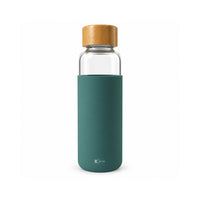 K&Co. Lagoon Series Glass & Silicone Drink Bottle - DEEP SAGE