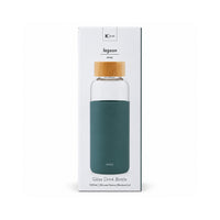 K&Co. Lagoon Series Glass & Silicone Drink Bottle - DEEP SAGE