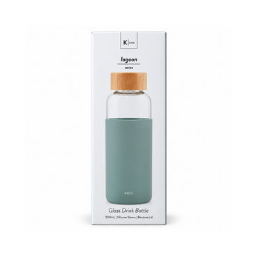 K&Co. Lagoon Series Glass & Silicone Drink Bottle - MINTY
