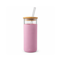 K&Co. Lagoon Series Glass & Silicone Smoothie Bottle - PINK