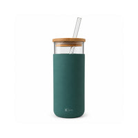 K&Co. Lagoon Series Glass & Silicone Smoothie Bottle - DEEP SAGE