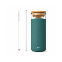 K&Co. Lagoon Series Glass & Silicone Smoothie Bottle - DEEP SAGE