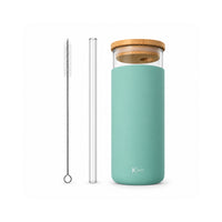 K&Co. Lagoon Series Glass & Silicone Smoothie Bottle - MINTY