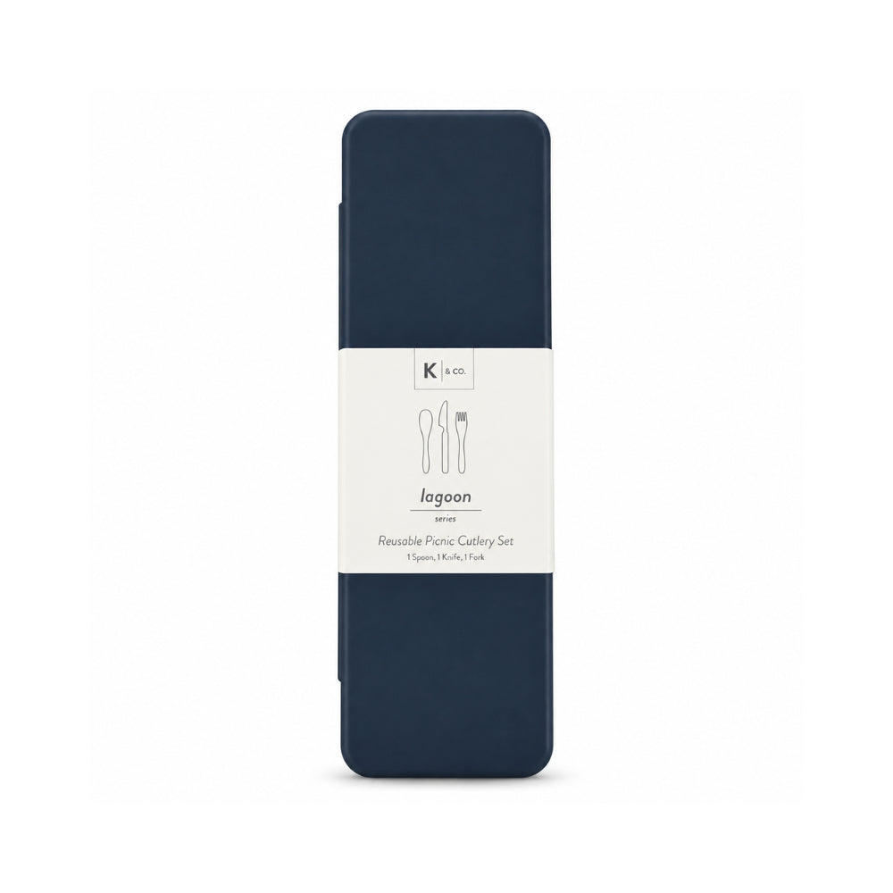 K&Co. Lagoon Series Bamboo Cutlery - NAVY