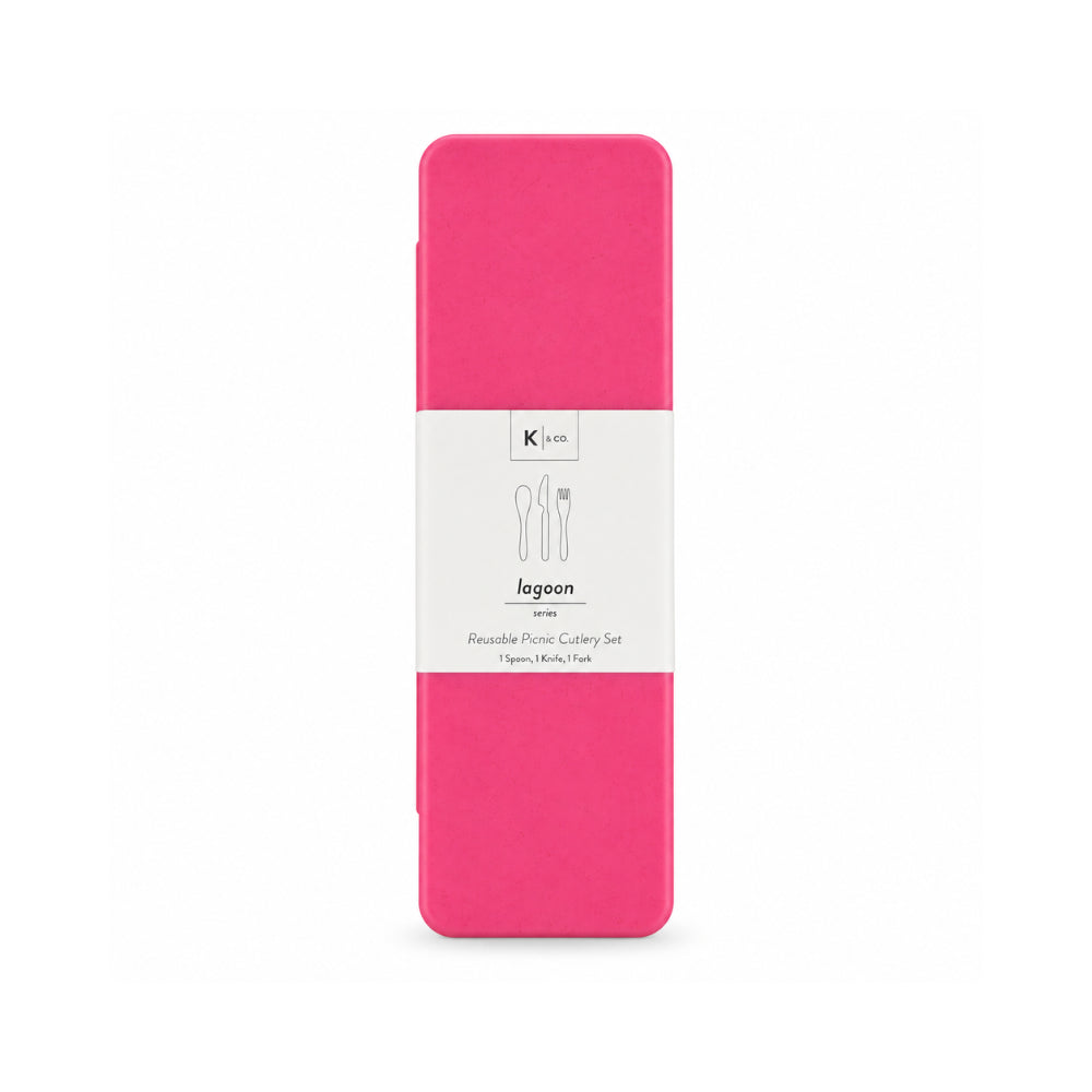 K&Co. Lagoon Series Bamboo Cutlery - FUCHSIA