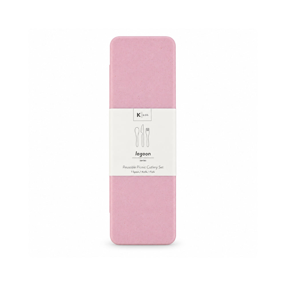 K&Co. Lagoon Series Bamboo Cutlery - PINK