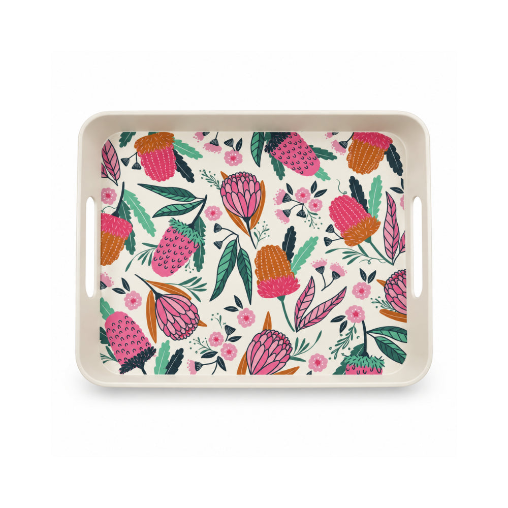 K&Co. Lagoon Series Bamboo Serving Tray 13 Inch - BANKSIA BUDS