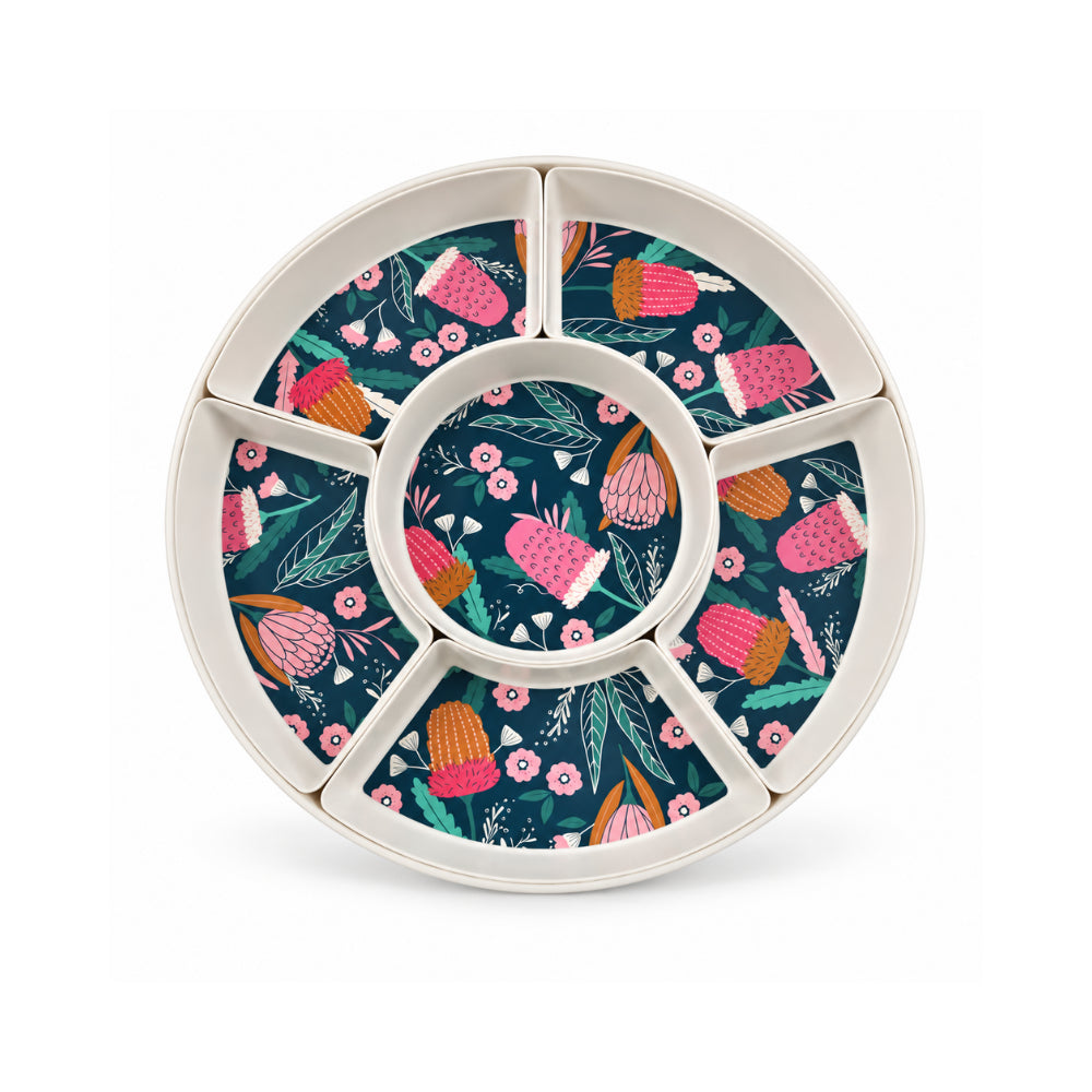 K&Co. Lagoon Series Bamboo Compartment Platter - BANKSIA BUDS