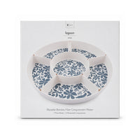 K&Co. Lagoon Series Bamboo Compartment Platter - SAGE TROPIC FLORAL