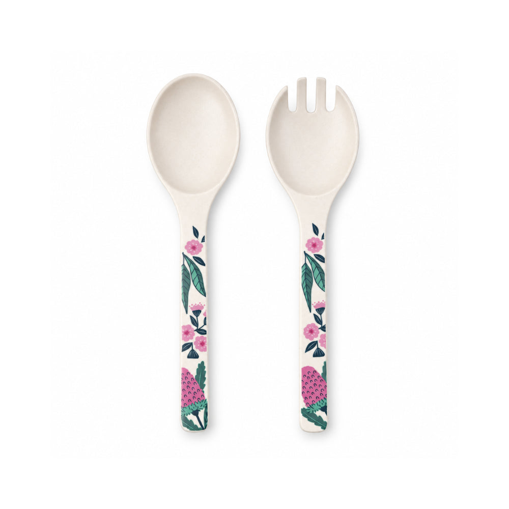 K&Co. Lagoon Series Bamboo Salad Servers - BANKSIA BUDS