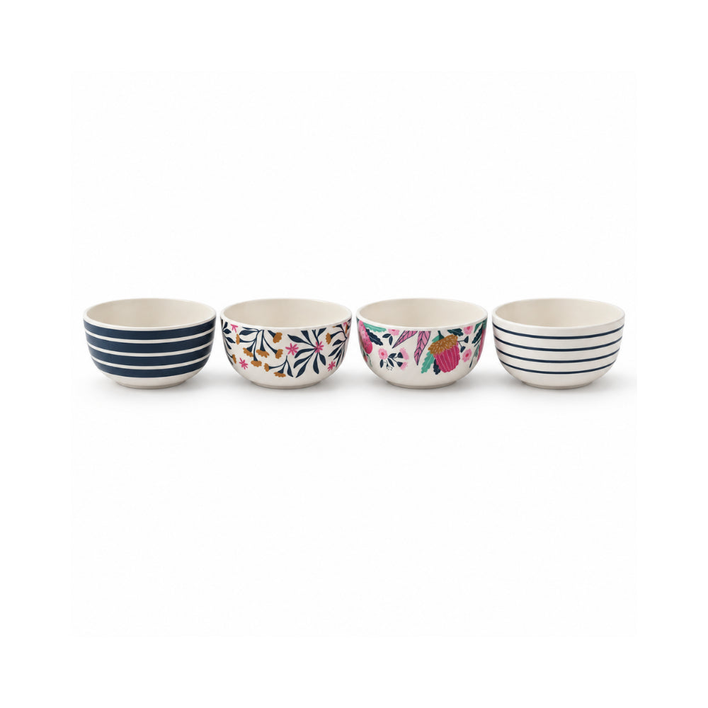 K&Co. Lagoon Series Bamboo Tapas Bowls 4 Pack - BANKSIA MULTI