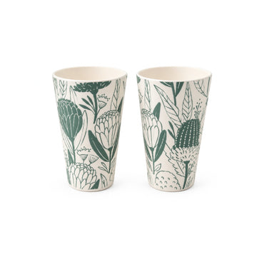 K&Co. Lagoon Series Bamboo Tumbler 2 Pack - FLOWERING NATIVES