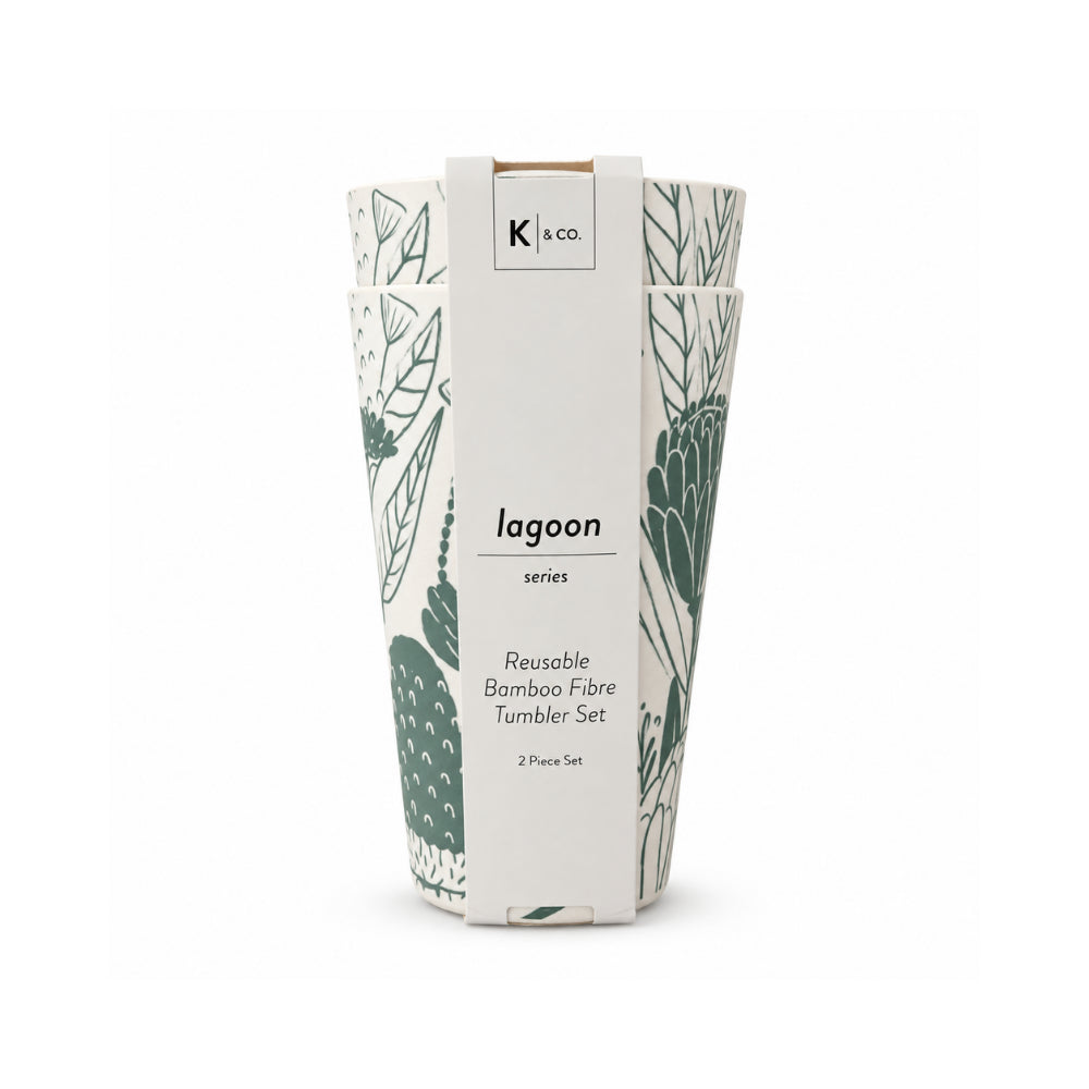 K&Co. Lagoon Series Bamboo Tumbler 2 Pack - FLOWERING NATIVES