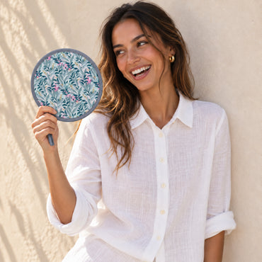 K&Co. Lagoon Series Compact Fan - BOTANIC LEAVES