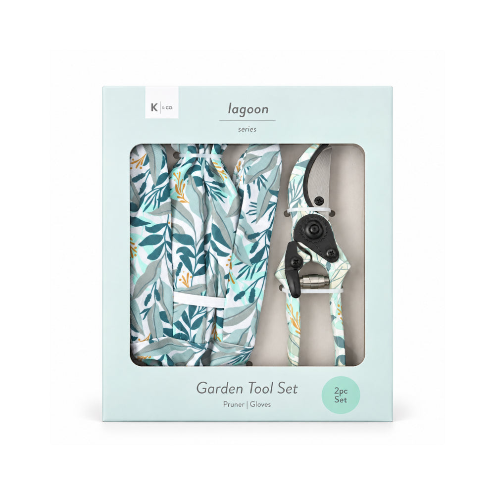 K&Co. Lagoon Series Garden Tool Set 2 Piece - BOTANIC LEAVES