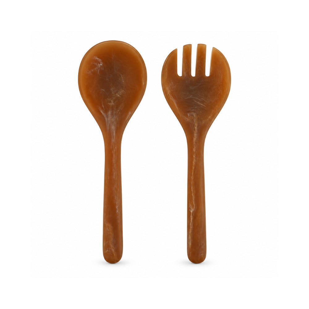 K&Co. Lagoon Series Resin Salad Servers - BROWN