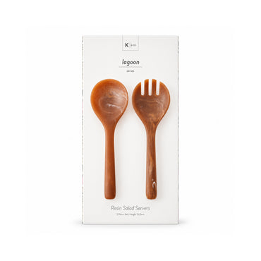 K&Co. Lagoon Series Resin Salad Servers - BROWN