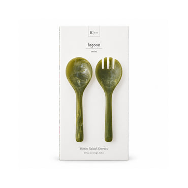 K&Co. Lagoon Series Resin Salad Servers - GREEN