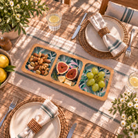 K&Co. Lagoon Series Wooden Nibbles Platter - BOTANIC LEAVES