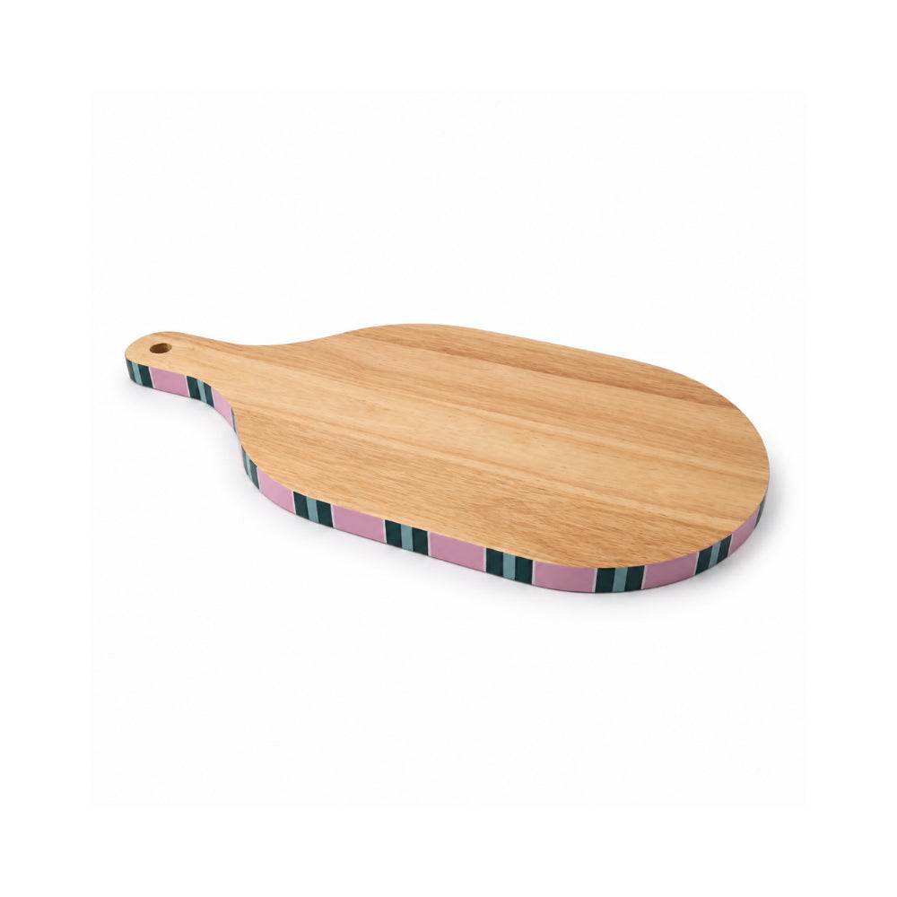 K&Co. Lagoon Series Wooden Platter - PINK STRIPE