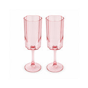 K&Co. Lagoon Series Scalloped Champagne Glass 2 Piece - PINK