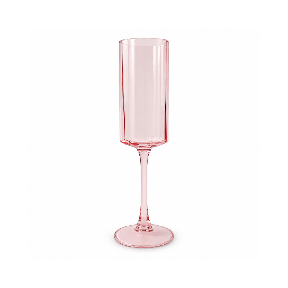 K&Co. Lagoon Series Scalloped Champagne Glass 2 Piece - PINK
