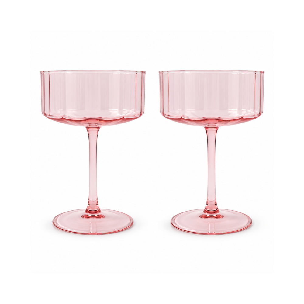 K&Co. Lagoon Series Scalloped Coupe 2 Piece - PINK