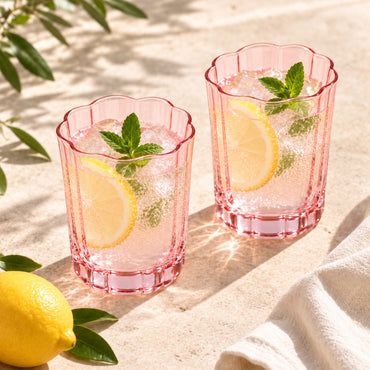 K&Co. Lagoon Series Small Scalloped Tumbler 2 Piece - PINK
