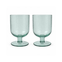 K&Co. Lagoon Series Dimpled Wine Glass 2 Piece - GREEN