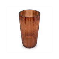 K&Co. Lagoon Series Large Reeded Vase- AMBER
