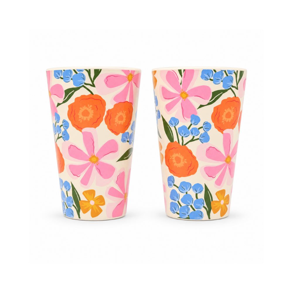 The Grapefruit Collection Melamine Tumbler 2 Pack- SUMMER BLOOMS