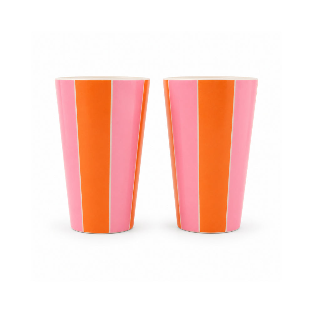 The Grapefruit Collection Melamine Tumbler 2 Pack- SUNSET STRIPE