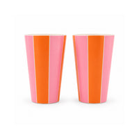 The Grapefruit Collection Melamine Tumbler 2 Pack- SUNSET STRIPE