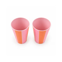The Grapefruit Collection Melamine Tumbler 2 Pack- SUNSET STRIPE