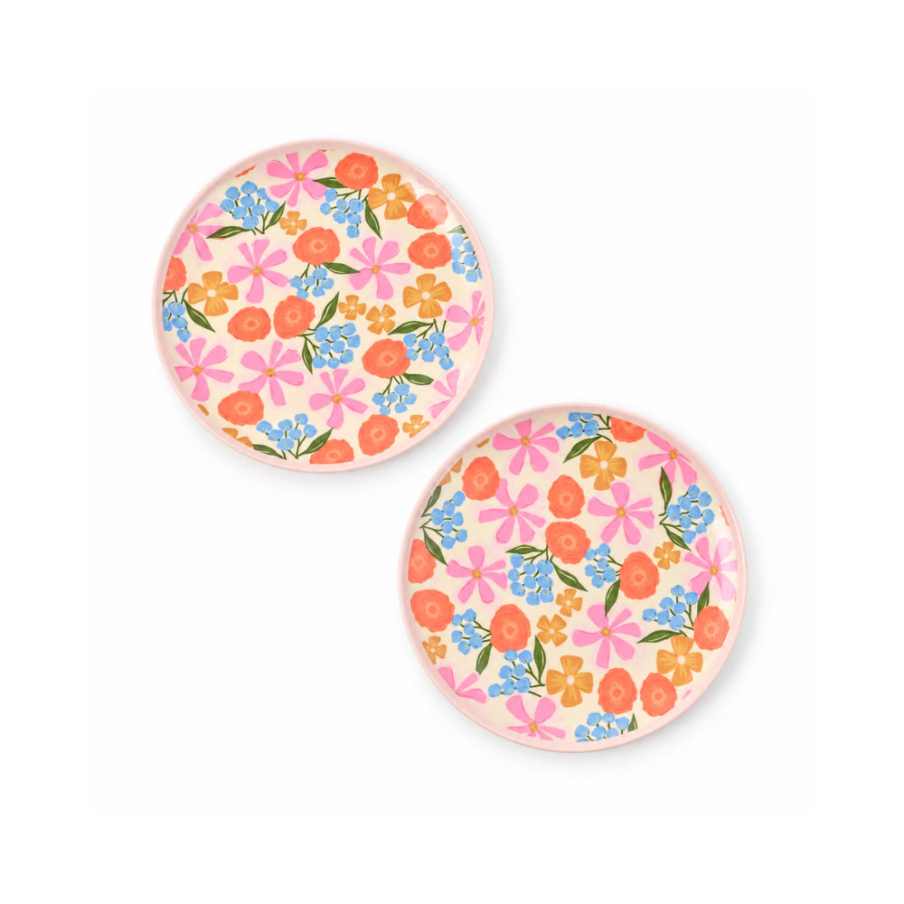The Grapefruit Collection Melamine Plate 2 Pack- SUMMER BLOOMS
