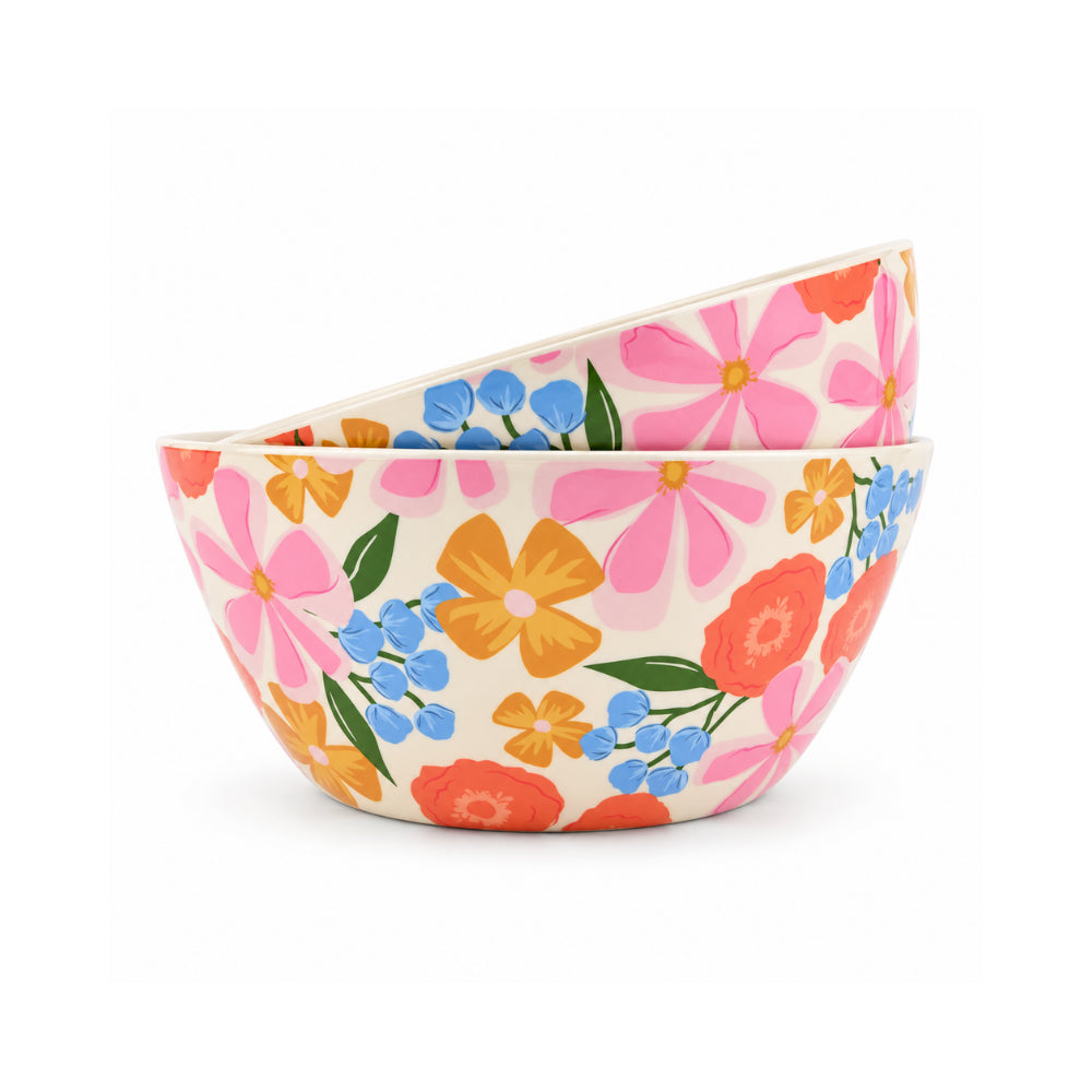 The Grapefruit Collection Melamine Bowl 2 Pack- SUMMER BLOOMS