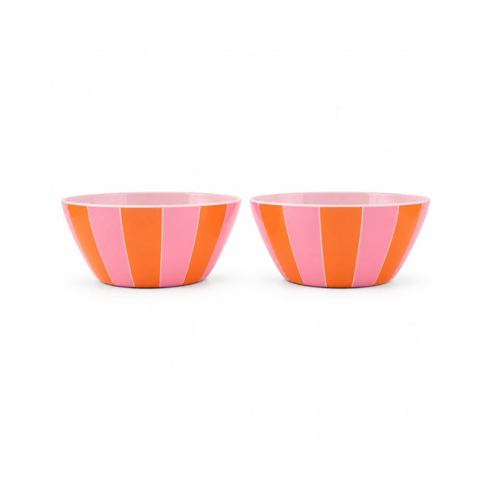 The Grapefruit Collection Melamine Bowl 2 Pack- SUNSET STRIPE