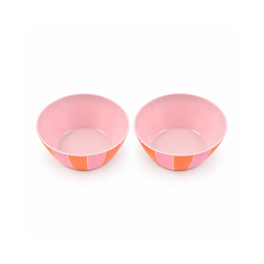 The Grapefruit Collection Melamine Bowl 2 Pack- SUNSET STRIPE