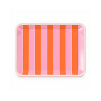The Grapefruit Collection Melamine Serving Plate - SUNSET STRIPE