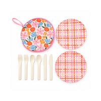 The Grapefruit Collection Neoprene Melamine Picnic Set - SUMMER BLOOMS