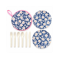 The Grapefruit Collection Neoprene Melamine Picnic Set - PINK PETALS