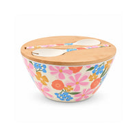 The Grapefruit Collection Large Melamine Serving Bowl with Servers - SUMMER BLOOMS
