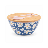 The Grapefruit Collection Large Melamine Serving Bowl with Servers - PINK PETALS