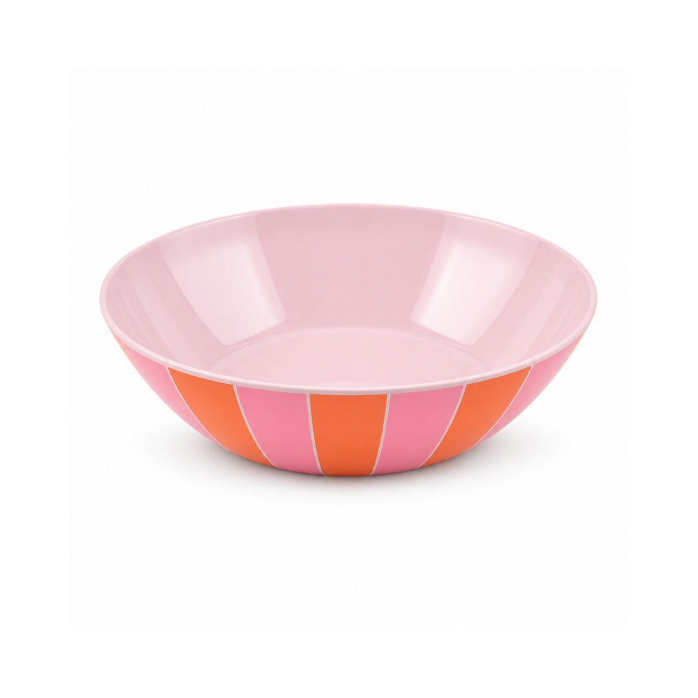 The Grapefruit Collection Large Melamine Serving Bowl - SUNSET STRIPE