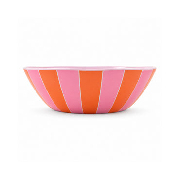 The Grapefruit Collection Large Melamine Serving Bowl - SUNSET STRIPE