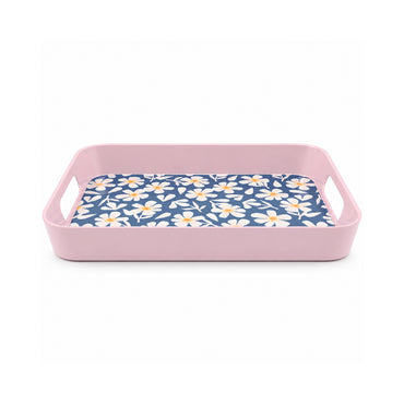 The Grapefruit Collection Small Melamine Rectangle Tray - PINK PETALS